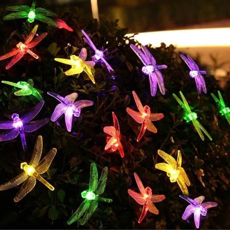 EXCERANDO Guirlande Lumineuse Solaire de 20 Libellules aux LED Multicolores de Lights (1/4)