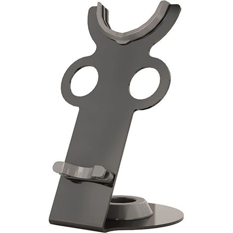 Schwarze Stahlhalterung, Tischablage ohne Bohren (1/4)