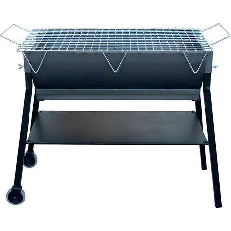 Barbecue rotissoire en Zinc coloris Gris - 87 x 28 x 50 x 82 cm