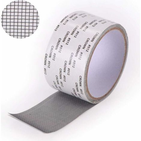 Ruban Adhesif Reparation Moustiquaire - Patch Repare Moustiquaire Réparation de Fenêtre Kit de Moustiquaire Adhesive Reparation Réparer Moustiquaire 5 x 2m (gris) (1/4)