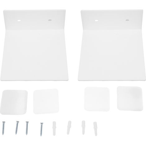 étagère rangement-Étagères murales flottantes en acrylique blanc - 2 mini supports avec adhésif pour plantes et décorations (1/5)