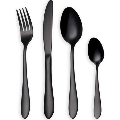 Besteckset – Schwarz – 24-teilig – Edelstahl 18/0 – Spülmaschinenfest – Für 6 Personen (1/5)