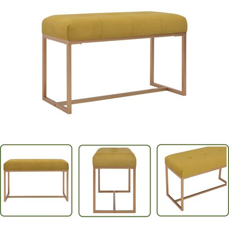 Furniture Limited - Banc 80 cm Moutarde Velours (1/5)