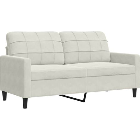 vidaXL Sofá de 2 plazas terciopelo color crema 140 cm (1/2)