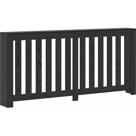Cache-radiateur design épuré avec rangement 175 x 20 x 82 cm en bois d'ingénierie chêne noir (1/5)