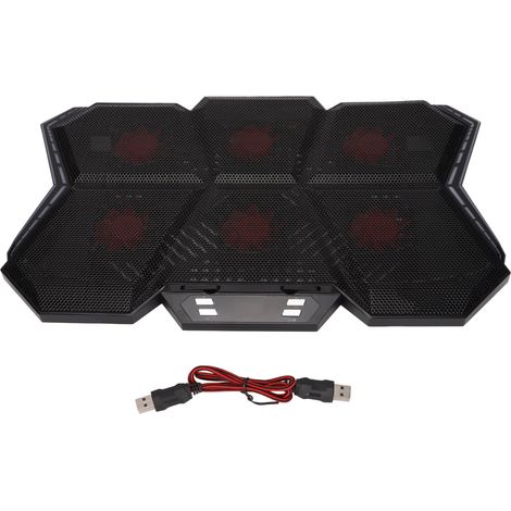 Refroidisseur PC portable 6 ventilateurs silencieux réglables 2600RPM 12 modes RVB écran LED pour ordinateur 12 à 17 pouces (1/5)
