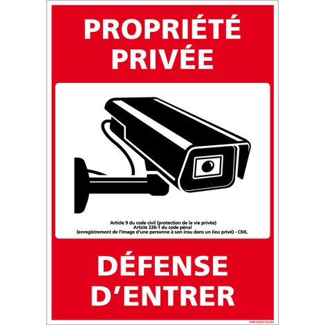 Autocollants de Signalisation Souple – Panneaux de Signalisation Autocollants – Plusieurs tailles au choix – Signalisation Française - Propriété privée, défense d'entrer - 210 x 300 mm