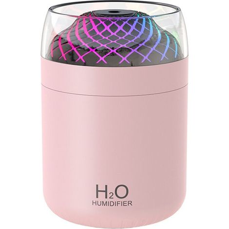 Glasbecher-Luftbefeuchter mit farbigem Licht, Nachttischdekoration, USB-Nachtlicht, großer rosa Nebel-Luftbefeuchter
