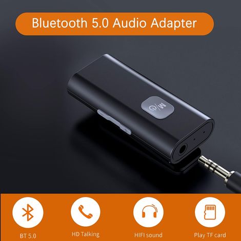 Récepteur Bluetooth 5.0 monobloc sans fil convertisseur d'appel audio 3.5mm adaptateur lavalier Bluetooth, prise en charge de la lecture de musique sur carte TF-5.52.31CM (1/4)