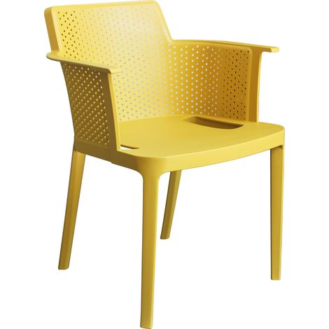 POLTRONA CATHY IN PLASTICA DI COLORE GIALLO (1/2)