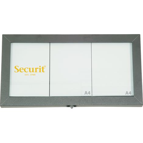 Présentoir LED - acier galvanisé - présente 3xpages A4 - Securit