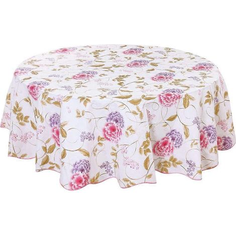 Nahtlose Tischdecke, flecken- und wasserabweisend, 180 cm Durchmesser, ideal für Hochzeiten, Restaurants und Partys.