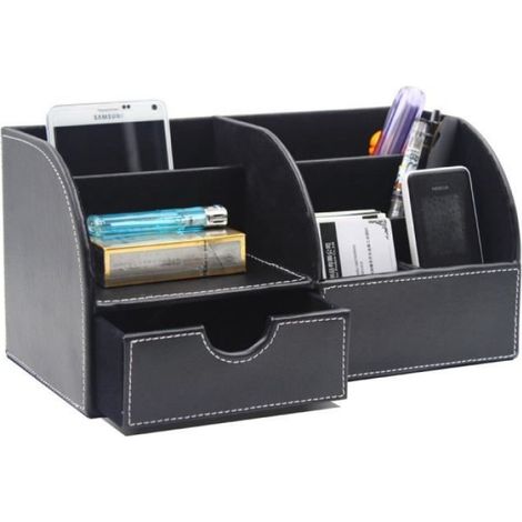 Boîte De Rangement - Cuir PU - 28x14,5x14,5 Cm - Bureau Maison Voiture - 1 Pièce (1/5)