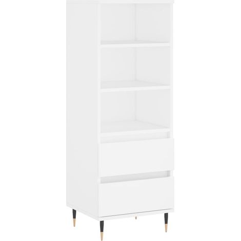 Aparador cómoda mueble de almacenaje organizador cocina salón salón alto 40 x 36 x 110 cm madera de ingeniería blanco 020032445