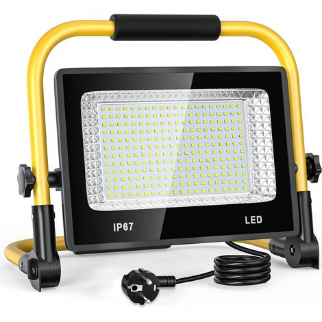 100W Projecteur de Chantier LED 10000 Lumens Éclairage de Chantier Blanche 6500K Étanche IP67 avec Prise et Cordon de 2M pour Chantier d'atelier (1/5)