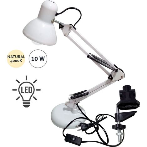 Flexo Antígona Articulable Blanco Con Bombilla LED (1/3)