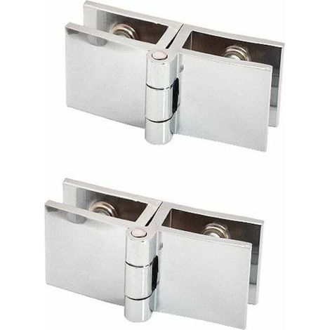 180 Degree Glass Door Clip Hinge, No Drilling Required, for Glass Thickness 5mm - 8mm (1/4)