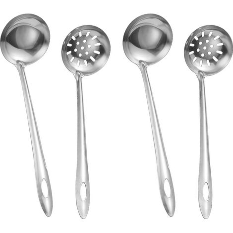 Ecumoire - Cuillere A Trous - Louche - Ensemble De 4 Couverts De Service En Acier Inoxydable - Cuisine Professionnelle Et Domestique - 4 Pièces (1/5)
