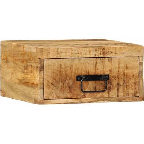 Maison Exclusive - Comodini da Parete 2pz in Legno Grezzo Massello di Mango (1/5)