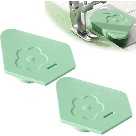 Lot de 2 guides de couture magnétiques polygonaux avec échelle, accessoires multifonctions pour machines à coudre, vert (1/5)