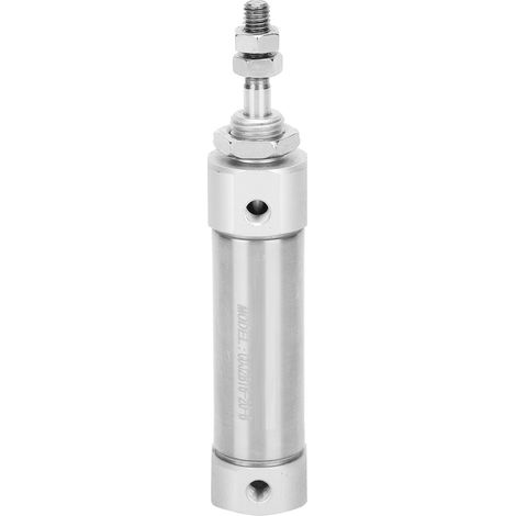 Vérin pneumatique double effet à tige simple, course réglable, acier inoxydable, modèle CDJ2B16-20B pour équipement industriel compact. (1/5)