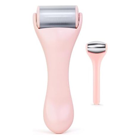 Rouleaux rafraîchissants pour le visage et les yeux (ensemble de 2 pièces) – soulagent les poches, les migraines et les douleurs rouleau pour les yeux pour les poches et les cernes (rose). (1/5)