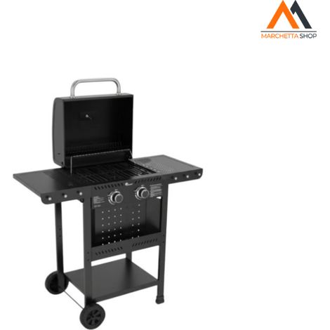 BARBECUE A GAS CARRELLATO 'KASAGRILL' mod. 2 fuochi - kW 2.5 x 2 - cm 102,2 x 102 x 55