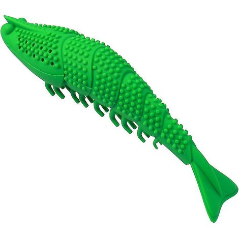 Brosse à dents interactive en silicone souple en forme d'écrevisse à l'herbe à chat pour chaton (1/4)