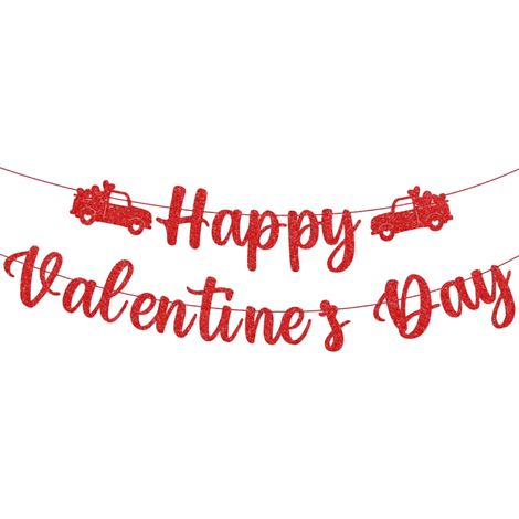 Guirlande De Décoration Pour La Saint-Valentin - Lettres En Carton Brillant Avec Fil Pré-Monté - Idéale Pour Intérieur Maison Bureau Salle De Classe - 1 Pièce (1/5)