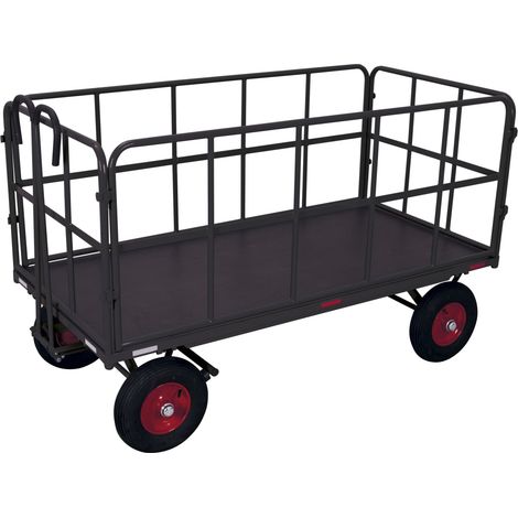 Cordes Handpritschenwagen mit 4 Rohrgitterwänden RAL 7016 (1/3)
