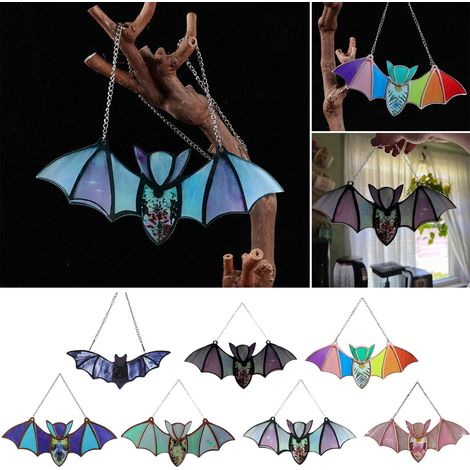 Suncatcher Chauve-Souris - Décoration Acrylique pour Fenêtre et Rétroviseur Auto - Style Gothique - Halloween - Taille L (20 cm) - 1 Pièce