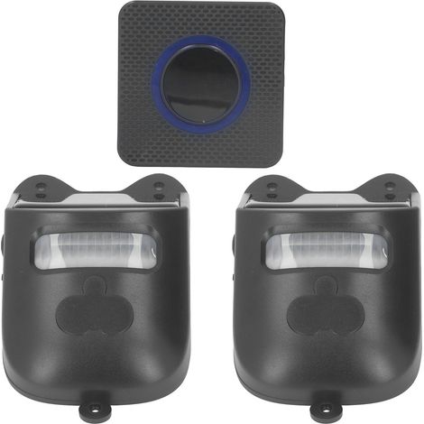 Sonnette de porte solaire à détecteur de mouvement avec capteur infrarouge et lumière stroboscopique pour allée extérieure (prise UE 110-240 V). (1/5)