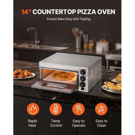 Four à pizza électrique professionnel de comptoir pour pizza 35,56 cm intérieur en acier inoxydable (1/5)