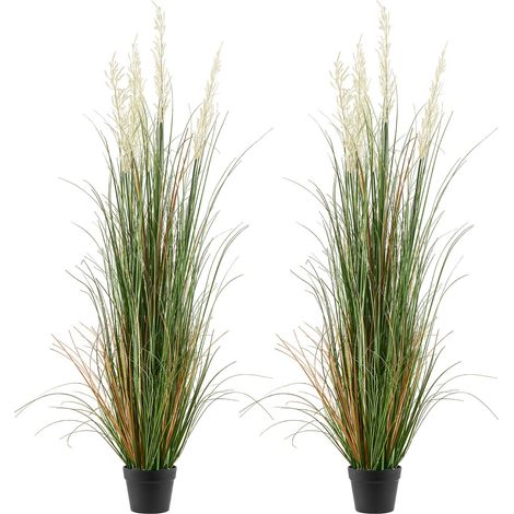 VEVOR Herbe Artificielle en Pot 149,9 cm Roseaux Artificiels Lot de 2 Fausse Plante Artificielle pour Interieur et Exterieur, Jardin, Bureau, Decoration de Chambre, Salon, Pendaison de Cremaillere (1/5)