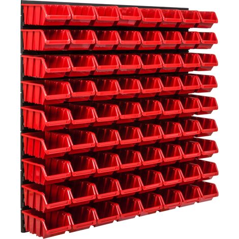 Pannello portautensili da officina 78x78 cm + 72 vassoi (1/5)