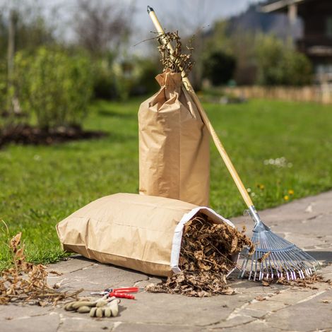 Windhager Abfallsack aus Papier 110 L, 5 Stück Gartenabfallsäcke (1/2)