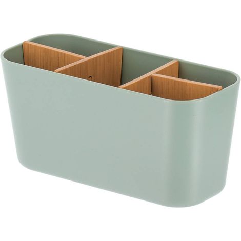 Organizzatore rettangolare 5 scomparti plastica di bambù - verde salvia - Tendance