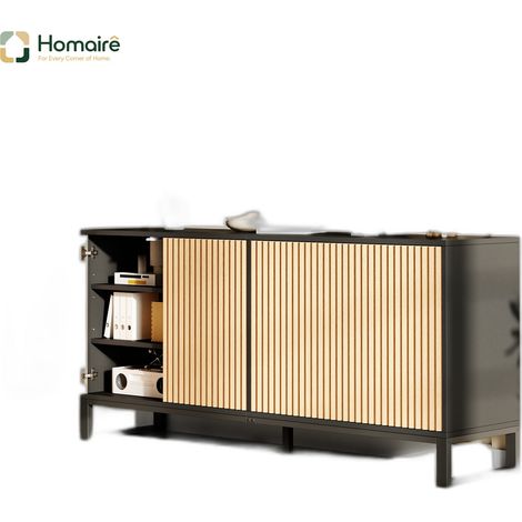 Colonnes de rangement noir en mdf 160 x 40 x 75 cm HOMAIRE (1/5)