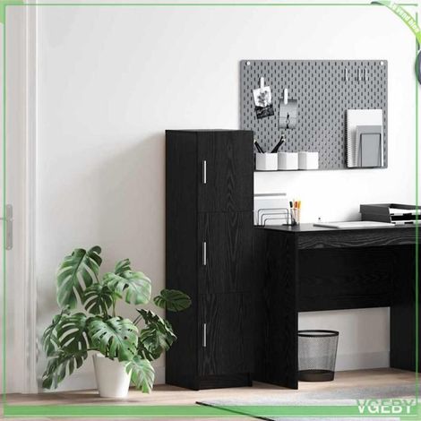 Meuble de rangement - ABI - Chêne noir - Bois d'ingénierie - 31,5 x 32 x 124 cm (1/5)