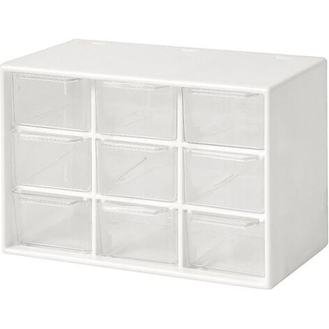 PA Mini-Aufbewahrungsschubladen, kleine 9 Schubladen, stapelbare Aufbewahrungsbehälter, transparente Kunststoffbox für Büro, Schlafzimmer, Küche, Make-up, Schmuck, Münzen, Gadgets, quadratische T (1/3)