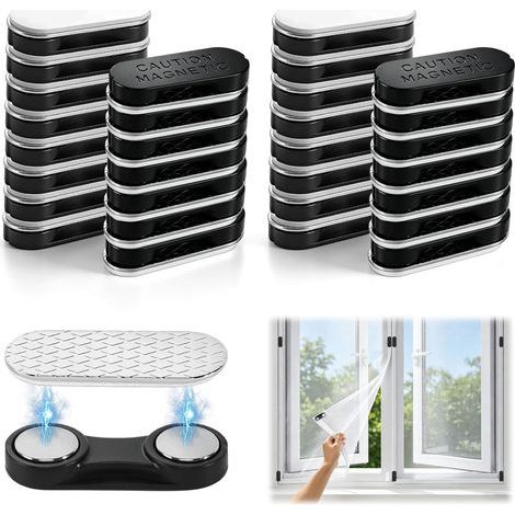 Aimant pour Moustiquaire 30 Pièces Moustiquaires de Fenêtres Clips Magnétiques Moustiquaire Aimantée Fenetre Moustiquaire Aimant pour Rideaux (1/5)
