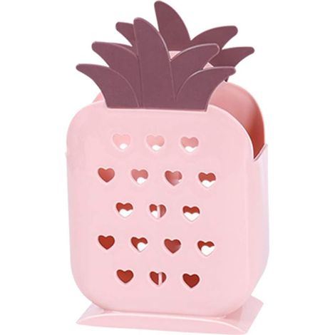 Boîte de rangement en plastique pour ustensiles de cuisine (rose) (1/3)