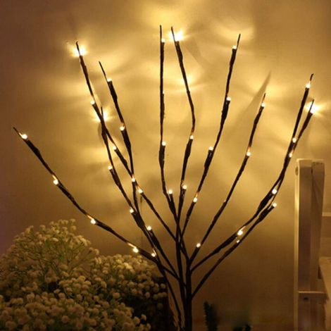 Branche lumineuse LED artificielle avec branches en forme de brindilles, lampe sans fil à piles, décoration d’intérieur pour maison.