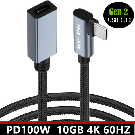 USB 3.2Gen2 Extension Cable 1M, 10Gbps 100W USB C Male and Female Extension Cable Compatible with USB C 3.2, USB 3.1, USB 3.0, 4K@60Hz USB C Cable Compatible with USB C Hub/Dell XPS/USB C Charger (1/3)
