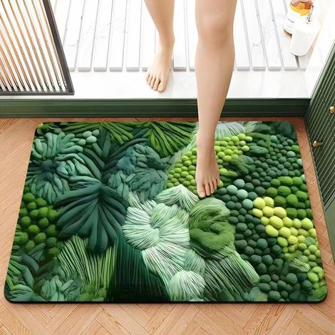 Kieselgur-Badematte – Saugstark & ultraschnelle Trocknung, rutschfest und waschbar, 50 x 80 cm für Badezimmer-lsw