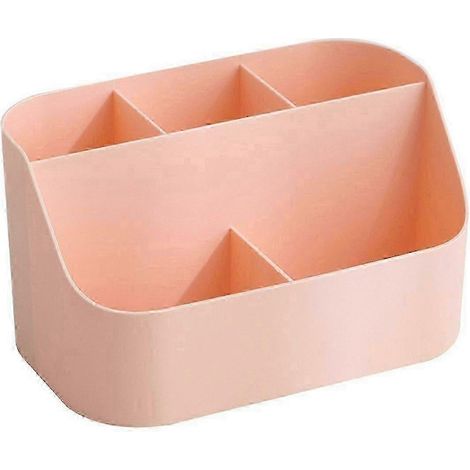 Organiseur de bureau à 5 compartiments, porte-crayons, rangement pour fournitures scolaires et scolaires, rose (1/5)