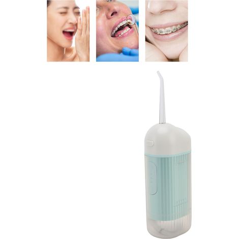 Hydropulseur portable pour usage domestique, nettoyage par impulsions, hydropulseur électrique extractible étanche, bleu ciel. (1/5)