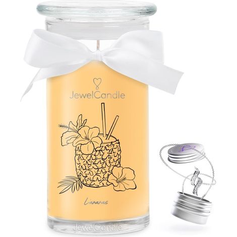Collier en argent Bougie bijou 80 heures Grande bougie parfumée dans un verre au parfum fruité Bougie avec bijoux Cadeaux pour femme (1/5)