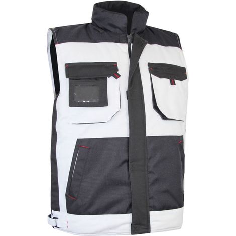 LMA – Bodywarmer de peintre taille 2 bicolore – Tissu 60% coton 40% polyester – Poches multiples pour outils et accessoires – Protection contre le vent (1/5)
