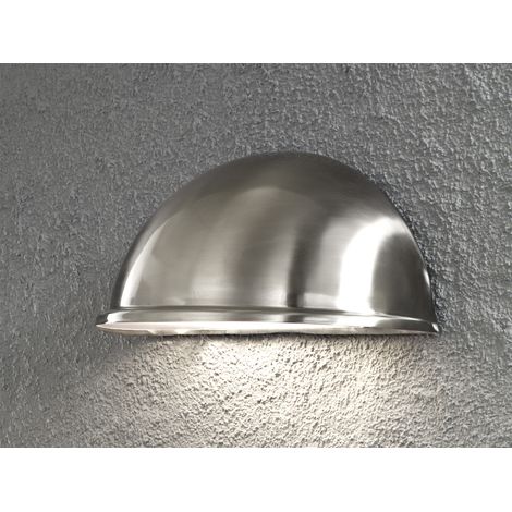 Außenwandleuchte Downlight TORINO in Edelstahl, 28 x 13,5 cm, Hausbeleuchtung